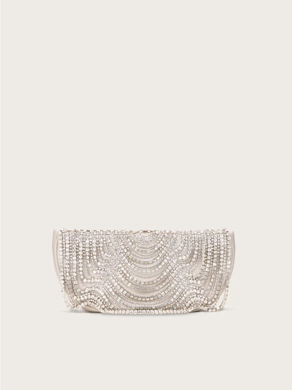CULT GAIA LAEL Silver Crystal Wave-Embellished Clutch NEW WITH TAGS ATTACHED
